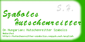 szabolcs hutschenreitter business card